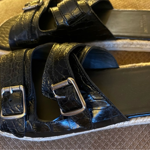 Pre-owned authentic Saint Laurent black double stray espadrilles - Picture 6 of 13